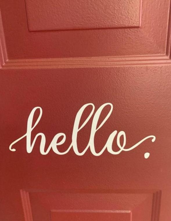 Hello Vinyl Decal for Front Door